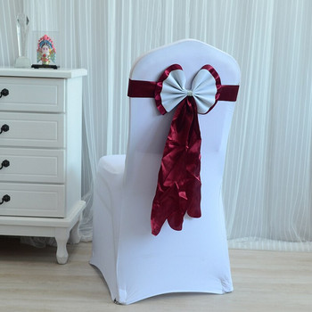10PC Ελαστική δωρεάν γραβάτα Spandex Φιόγκος καρέκλας Έτοιμα Γαμήλια ελαστική καρέκλα Γραβάτα Κορδέλα Διακόσμηση εκδήλωσης ξενοδοχείου