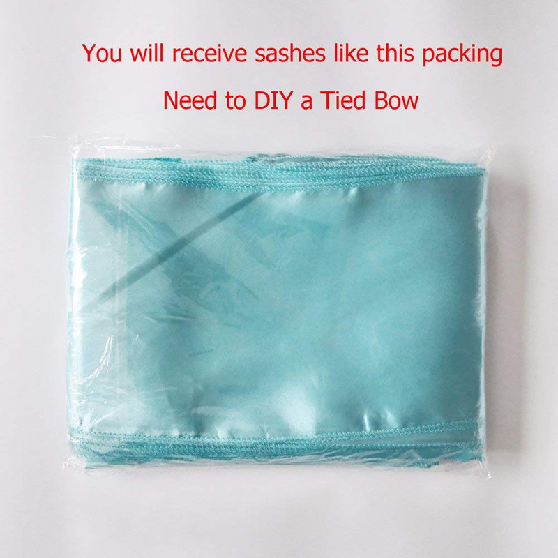 Veleprodaja 10 KOM Aqua satenskih stolica s mašnama i trakama za svadbene prijeme i banketne dekoracije 6,7"X 108" (17X275CM) SCSB173084