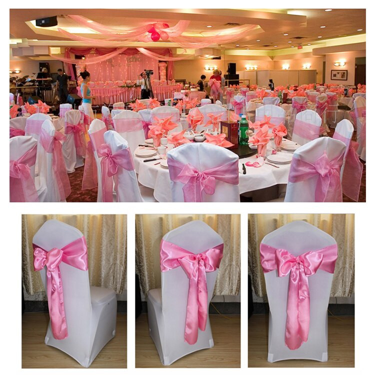 Nagykereskedelmi 10 DB Sötétlila szatén szék masni szalag szalag esküvői fogadásra bankett dekoráció 6,7"X 108" (17X275CM) CS5467