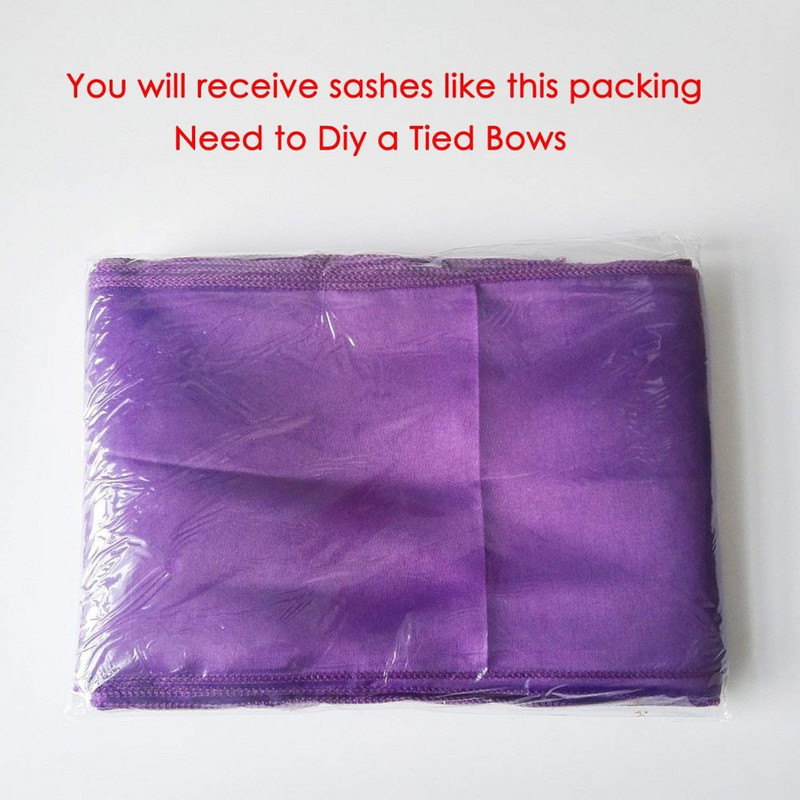 Nagykereskedelmi 10 DB Sötétlila szatén szék masni szalag szalag esküvői fogadásra bankett dekoráció 6,7"X 108" (17X275CM) CS5467