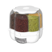 Rotirajući dozator za žitarice sa 6 rešetki, 33 lbs, 30 g, dozator za suhu hranu od žitarica velikog kapaciteta, spremnik za pohranu žitarica, okrugla kutija za suhu hranu