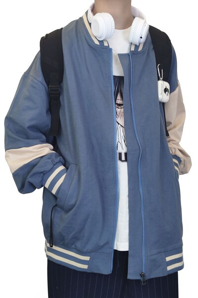 Jachetă casual pentru bărbați cu fermoar