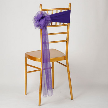 4 τμχ Sheer Organza Chair Sashes Bow Cover Band Νυφική καρέκλα ντους Σχεδιασμός γαμήλιας δεξίωσης εκδηλώσεις Διακόσμηση
