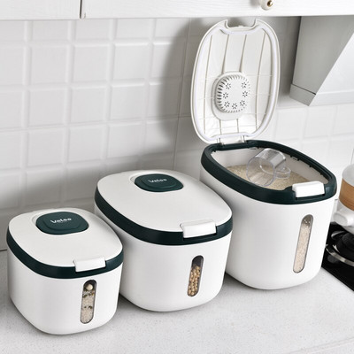 Virtuvės konteineris 5 kg 10 kg kibiras Nano, vabzdžiams atspari drėgmei atspari ryžių dėžutė grūdams sandariai uždarytas stiklainis Namų laikymo naminių šunų maisto parduotuvės dėžutė