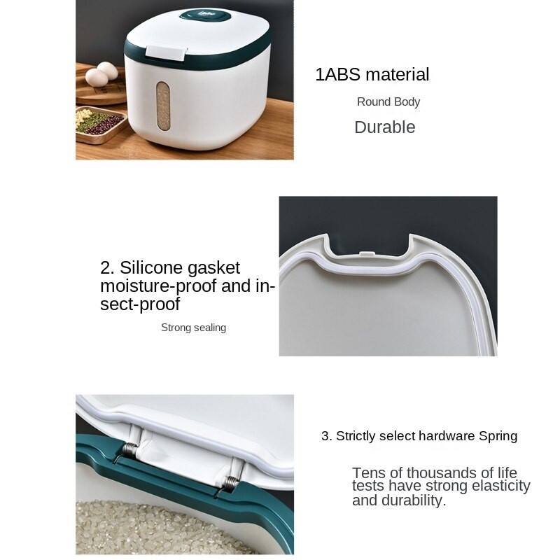 Kuhinjski spremnik 5KG 10KG kanta Nano Kutija za rižu otporna na insekte otporna na vlagu Zatvorena staklenka za kućno skladištenje Kutija za hranu za pse za kućne ljubimce