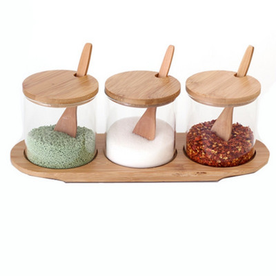 Kreativni kuhinjski spremnici od 3 komada Sezonski spremnici s poklopcem za žlicu Stanje Dozator Začin Papar Sol Staklenka za pohranu