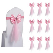 10 bucăți pentru scaune cu papion capac pentru banchet de nuntă, benzi pentru scaune, accesorii pentru petreceri pentru decorarea nunții
