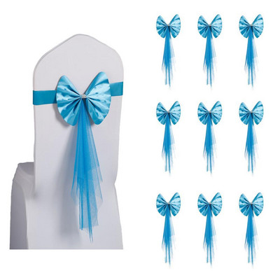 10 bucăți pentru scaune cu papion capac pentru banchet de nuntă, benzi pentru scaune, accesorii pentru petreceri pentru decorarea nunții