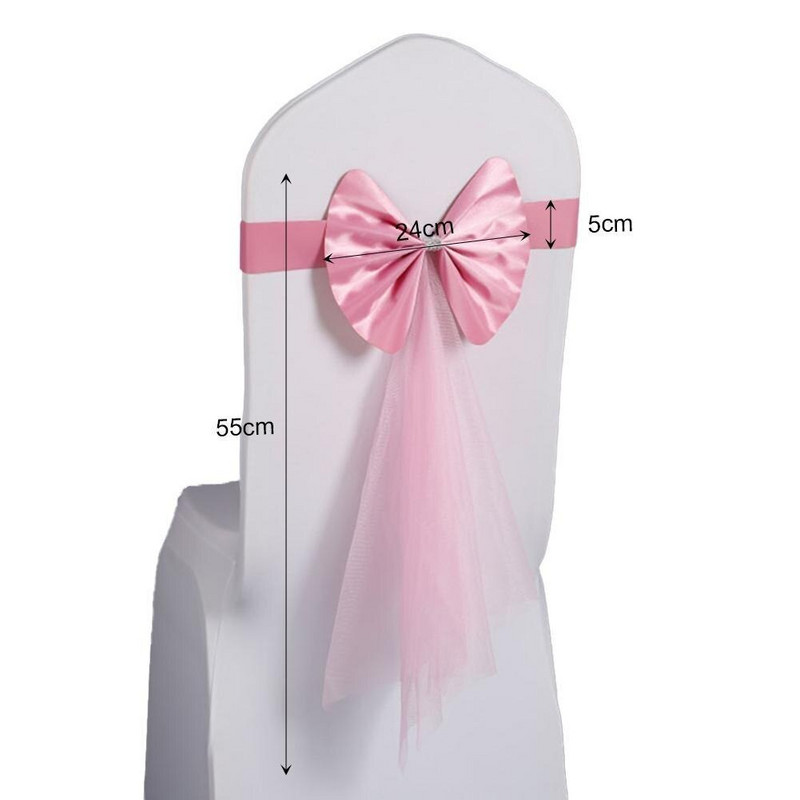 10 bucăți pentru scaune cu papion capac pentru banchet de nuntă, benzi pentru scaune, accesorii pentru petreceri pentru decorarea nunții