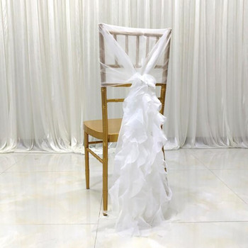 140x110 εκ. Οργάντζα Φιόγκος καρέκλας Φιόγκος για κάλυμμα Συμπόσιο Γαμήλιο πάρτι Χριστουγεννιάτικη διακόσμηση Προμήθεια υφάσματος διάφανη οργάντζα