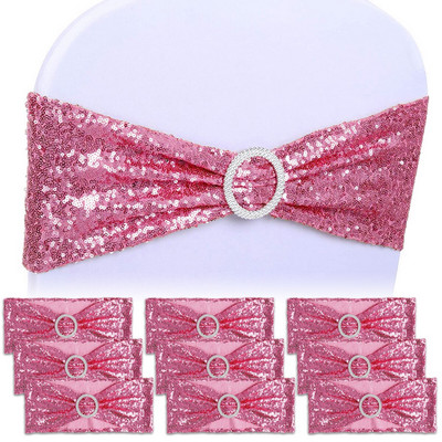 10 buc. Cerceve pentru scaun Arc cu sclipici pentru scaun de nuntă pentru cravată din spandex, elegantă, colorată, pentru decorarea hotelului de nuntă