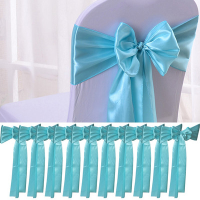 10 db Esküvői szatén szék szalag masni esküvő beltéri kültéri szék szalag pillangó nyakkendő party rendezvény Hotel bankett dekoráció