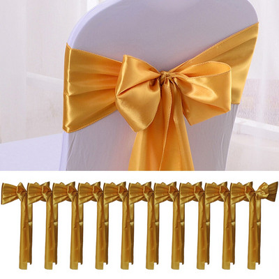 10 db Esküvői szatén szék szalag masni esküvő beltéri kültéri szék szalag pillangó nyakkendő party rendezvény Hotel bankett dekoráció