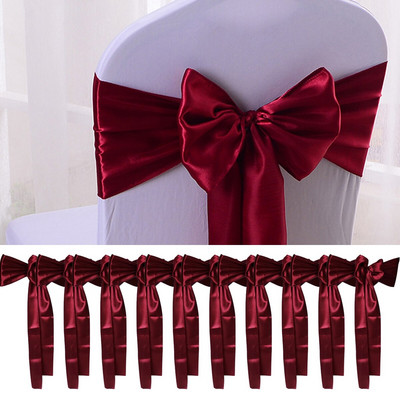 10 db Esküvői szatén szék szalag masni esküvő beltéri kültéri szék szalag pillangó nyakkendő party rendezvény Hotel bankett dekoráció