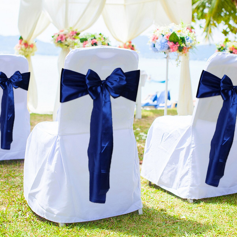 10 db Esküvői szatén szék szalag masni esküvő beltéri kültéri szék szalag pillangó nyakkendő party rendezvény Hotel bankett dekoráció