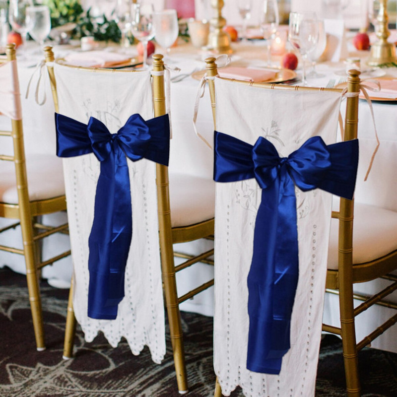 10 db Esküvői szatén szék szalag masni esküvő beltéri kültéri szék szalag pillangó nyakkendő party rendezvény Hotel bankett dekoráció