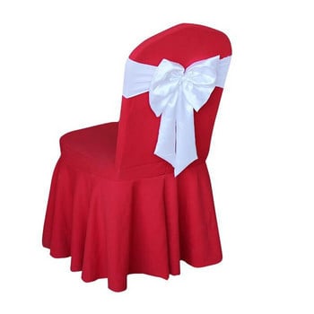 10PCS Spandex Chair Sash Butterfly Style Saten Boe Tie Lycra Sash Lycra with Sation Knots Сватбени хотелски столове за партита