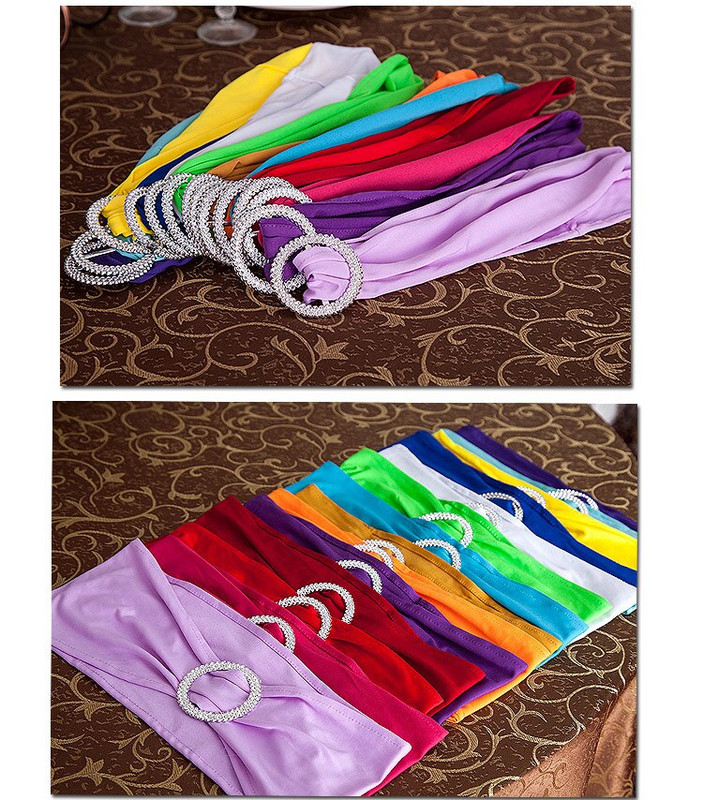 Poťahy na stoličky Tretch Lycra Spandex s posuvníkom na pracky na svadobné dekorácie, veľkoobchod, šerpy na stoličky, mašľa, nie poťah na stoličku