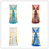 10PCS/LOT Dekoracija Vanjski pojas od organze stolice s cvijećem Banquet hotelske kape za vjenčane stolice Pune navlake za stolice