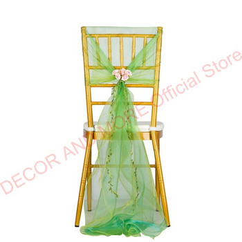 10 ΤΕΜ/ΛΟΤ Διακόσμηση Φύλλα καρέκλας Organza εξωτερικού χώρου με συμπόσιο λουλουδιών Καπάκι καρέκλας γάμου Καπάκι μασίφ καρέκλα