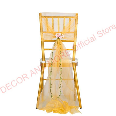 10PCS/LOT Dekoracija Vanjski pojas od organze stolice s cvijećem Banquet hotelske kape za vjenčane stolice Pune navlake za stolice