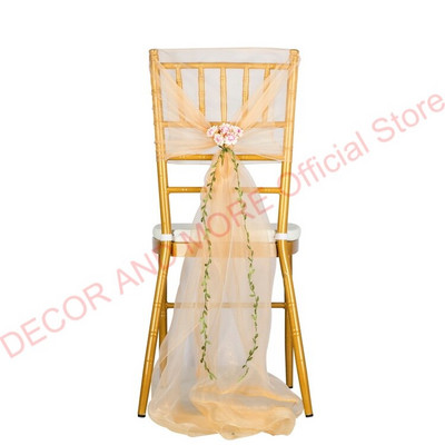 10PCS/LOT Dekoracija Vanjski pojas od organze stolice s cvijećem Banquet hotelske kape za vjenčane stolice Pune navlake za stolice