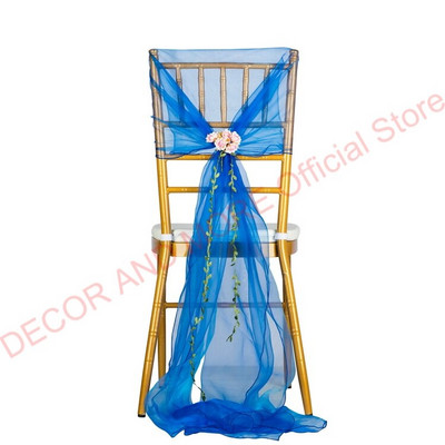 10PCS/LOT Dekoracija Vanjski pojas od organze stolice s cvijećem Banquet hotelske kape za vjenčane stolice Pune navlake za stolice