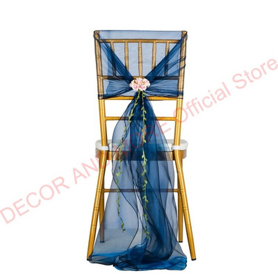 10PCS/LOT Dekoracija Vanjski pojas od organze stolice s cvijećem Banquet hotelske kape za vjenčane stolice Pune navlake za stolice