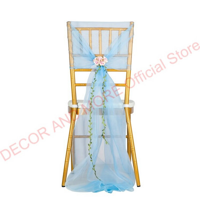 10PCS/LOT Dekoracija Vanjski pojas od organze stolice s cvijećem Banquet hotelske kape za vjenčane stolice Pune navlake za stolice