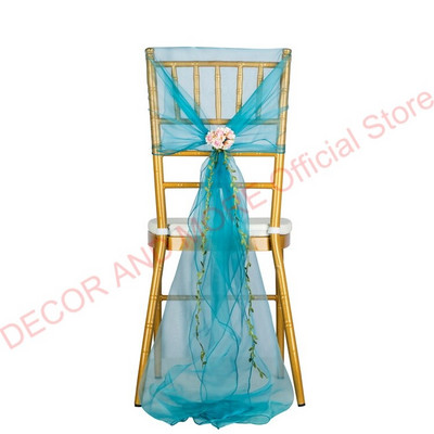 10PCS/LOT Dekoracija Vanjski pojas od organze stolice s cvijećem Banquet hotelske kape za vjenčane stolice Pune navlake za stolice