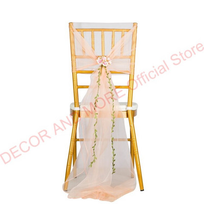 10PCS/LOT Dekoracija Vanjski pojas od organze stolice s cvijećem Banquet hotelske kape za vjenčane stolice Pune navlake za stolice