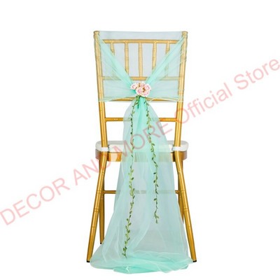 10PCS/LOT Dekoracija Vanjski pojas od organze stolice s cvijećem Banquet hotelske kape za vjenčane stolice Pune navlake za stolice