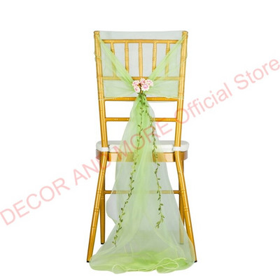 10PCS/LOT Dekoracija Vanjski pojas od organze stolice s cvijećem Banquet hotelske kape za vjenčane stolice Pune navlake za stolice