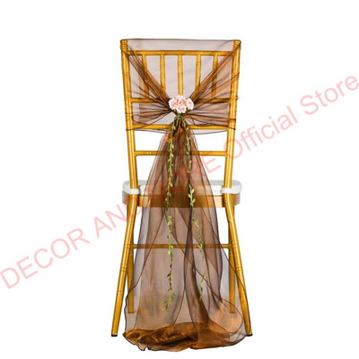 10PCS/LOT Dekoracija Vanjski pojas od organze stolice s cvijećem Banquet hotelske kape za vjenčane stolice Pune navlake za stolice