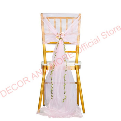 10PCS/LOT Dekoracija Vanjski pojas od organze stolice s cvijećem Banquet hotelske kape za vjenčane stolice Pune navlake za stolice