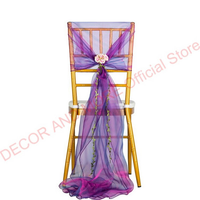 10PCS/LOT Dekoracija Vanjski pojas od organze stolice s cvijećem Banquet hotelske kape za vjenčane stolice Pune navlake za stolice