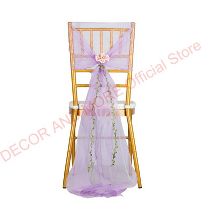 10PCS/LOT Dekoracija Vanjski pojas od organze stolice s cvijećem Banquet hotelske kape za vjenčane stolice Pune navlake za stolice