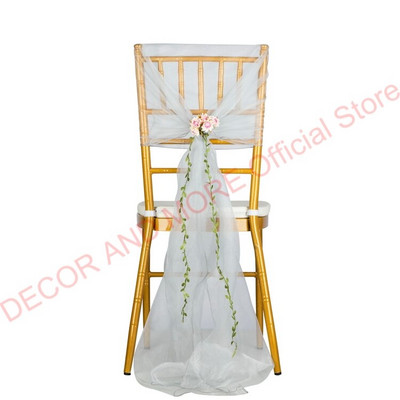 10PCS/LOT Dekoracija Vanjski pojas od organze stolice s cvijećem Banquet hotelske kape za vjenčane stolice Pune navlake za stolice