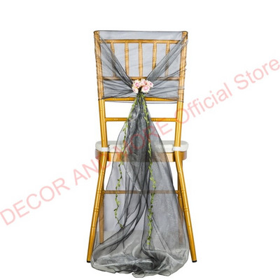 10PCS/LOT Dekoracija Vanjski pojas od organze stolice s cvijećem Banquet hotelske kape za vjenčane stolice Pune navlake za stolice