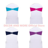 50 DB poliészter spandex székkötők Hotel bankett dekoráció székszárnyak csattal Lycra székszalagok masnik Esküvői székhuzatok