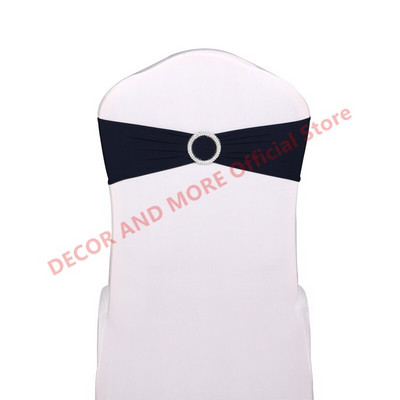 50 DB poliészter spandex székkötők Hotel bankett dekoráció székszárnyak csattal Lycra székszalagok masnik Esküvői székhuzatok