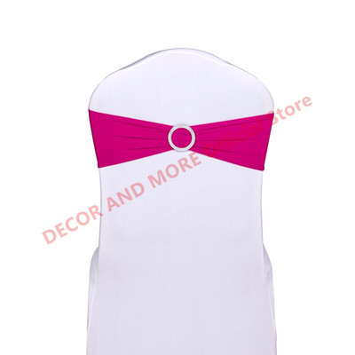 50 DB poliészter spandex székkötők Hotel bankett dekoráció székszárnyak csattal Lycra székszalagok masnik Esküvői székhuzatok