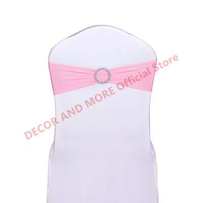 50 DB poliészter spandex székkötők Hotel bankett dekoráció székszárnyak csattal Lycra székszalagok masnik Esküvői székhuzatok