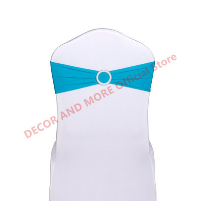 50 DB poliészter spandex székkötők Hotel bankett dekoráció székszárnyak csattal Lycra székszalagok masnik Esküvői székhuzatok