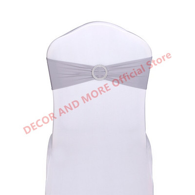 50 DB poliészter spandex székkötők Hotel bankett dekoráció székszárnyak csattal Lycra székszalagok masnik Esküvői székhuzatok