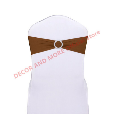 50 DB poliészter spandex székkötők Hotel bankett dekoráció székszárnyak csattal Lycra székszalagok masnik Esküvői székhuzatok