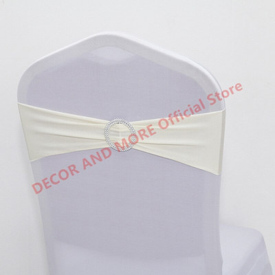 50 DB poliészter spandex székkötők Hotel bankett dekoráció székszárnyak csattal Lycra székszalagok masnik Esküvői székhuzatok