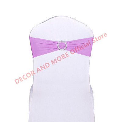 50 DB poliészter spandex székkötők Hotel bankett dekoráció székszárnyak csattal Lycra székszalagok masnik Esküvői székhuzatok