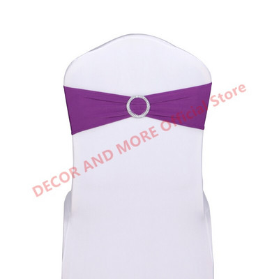 50 DB poliészter spandex székkötők Hotel bankett dekoráció székszárnyak csattal Lycra székszalagok masnik Esküvői székhuzatok