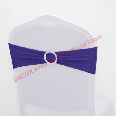 50 DB poliészter spandex székkötők Hotel bankett dekoráció székszárnyak csattal Lycra székszalagok masnik Esküvői székhuzatok